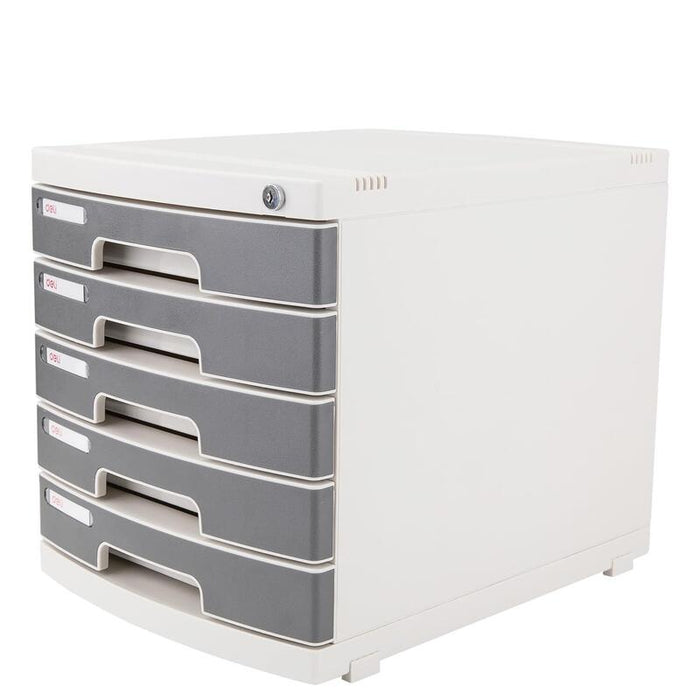 Deli Schubladenbox 5 Schubladen Abschliessbar Hips Gris