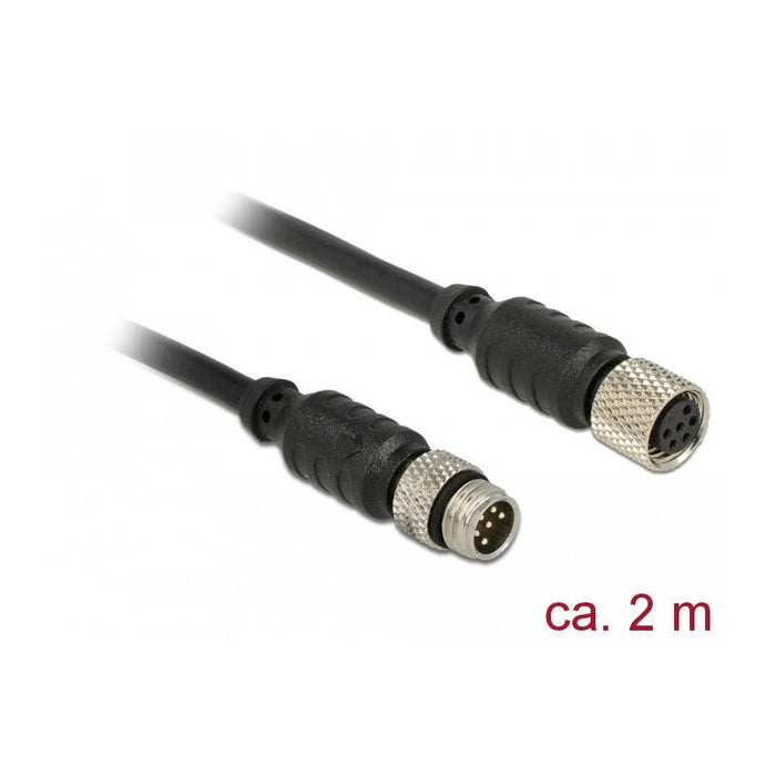 Delock 12640 Cable Para Sensor Y Actuador 2 M M8 Negro