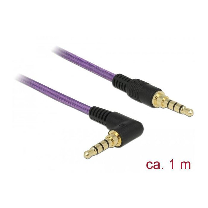 Delock Cable Jack 3,5 Mm 4 Pin Conector Macho > Conector Macho Angulado 1 M Violeta