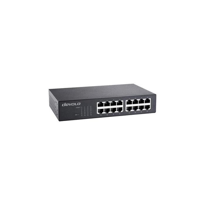 Conmutador Gigabit Ethernet Devolo 16 Puertos 7235 Negro 4250059672352.0