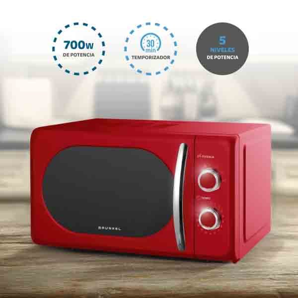 EAN 8426156016825 - Grunkel MW-20ROJO microondas Rojo Solo microondas Encimera 20 L 700 W imagen 5