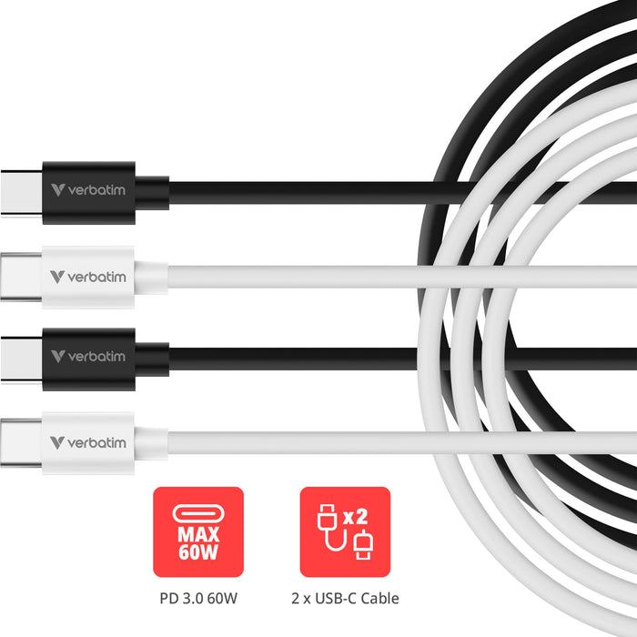 EAN 23942323914 - Verbatim 32391 cable USB USB 2.0 1 m USB C 0,48 Gbit/s 60 W Negro, Blanco imagen 4
