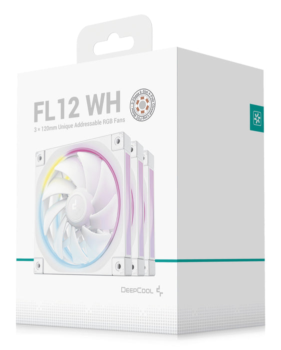 EAN 6933412711094 - DeepCool FL12 WH-3 in 1 Carcasa del ordenador Ventilador 12 cm Blanco 3 pieza(s) imagen 8
