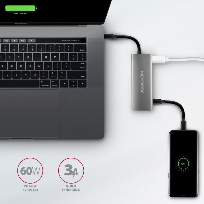 EAN 8595247909060 - Axagon HMC-5G21 base para portátil y replicador de puertos Alámbrico USB 3.2 Gen 2 (3.1 Gen 2) Type-C Gri imagen 5