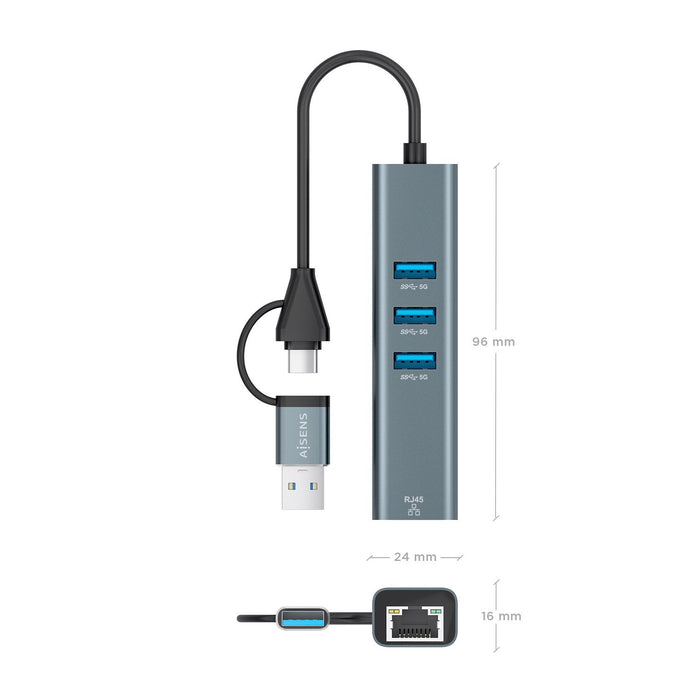 EAN 8435739905432 - AISENS A109-1033 base para portátil y replicador de puertos Alámbrico USB 3.2 Gen 1 (3.1 Gen 1) Type-C imagen 4