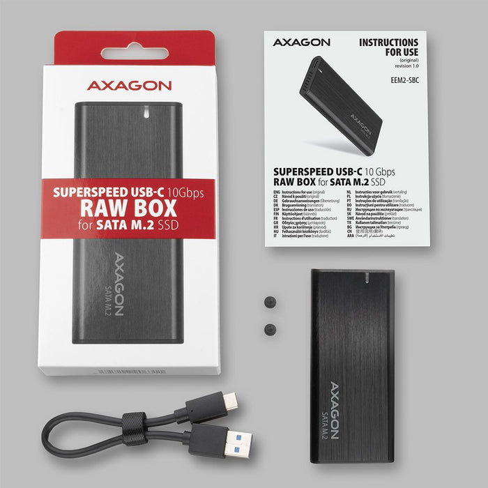 EAN 8595247906311 - Axagon EEM2-SBC externes Gehäuse für M.2 SSDs USB-C 3.2 Gen 2 - schwarz Caja externa para unidad de estad imagen 11