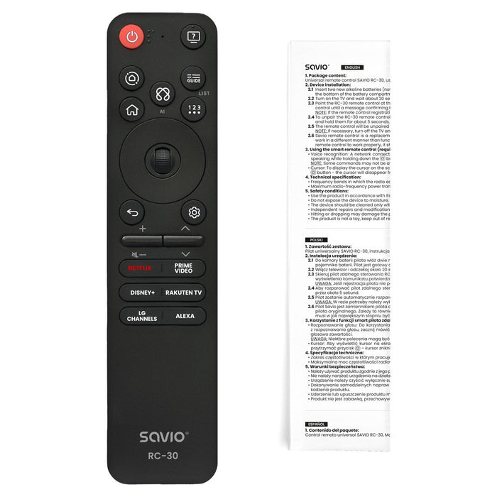 EAN 5907264110306 - Savio RC-30 mando a distancia IR/Bluetooth Botones imagen 6