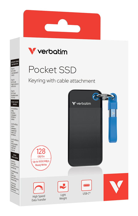 EAN 23942324331 - Verbatim 32433 unidad externa de estado sólido 128 GB USB Tipo C 3.2 Gen 2 (3.1 Gen 2) Negro, Azul imagen 3