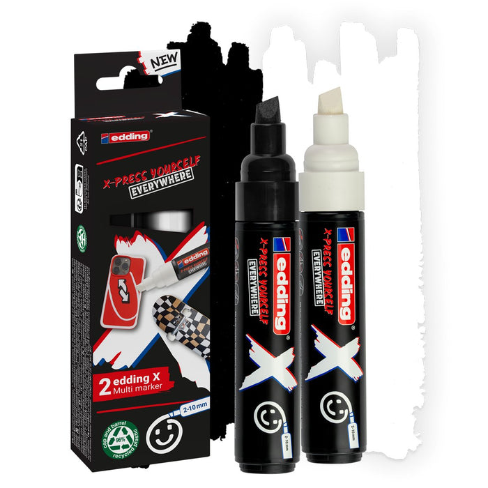 EAN 4057305067135 - Edding 6900 X Multimarker marcador permanente Punta de cincel Negro, Blanco 2 pieza(s) imagen 1
