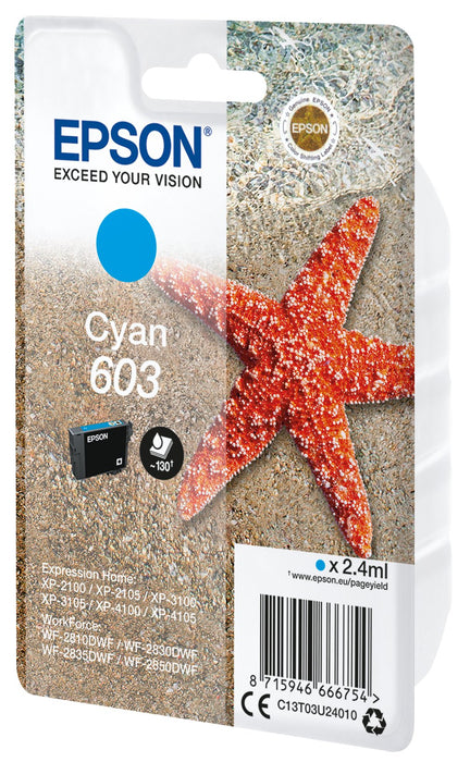 EAN 8715946666761 - Epson C13T03U24020 cartucho de tinta 1 pieza(s) Original Rendimiento estándar Cian imagen 1