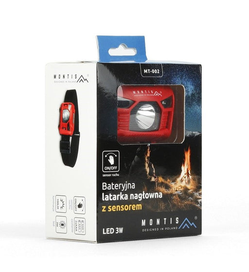 EAN 5901811403521 - Montis Bateryjna latarka nagłowna z sensorem MT002 Rojo, Negro Linterna con cinta para cabeza LED imagen 2