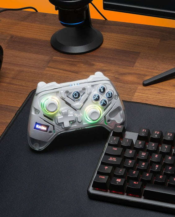 EAN 8436587974977 - Krom NXKROMKRYSTAL mando y volante Transparente, Blanco Bluetooth/USB Gamepad Analógico/Digital Android,  imagen 3