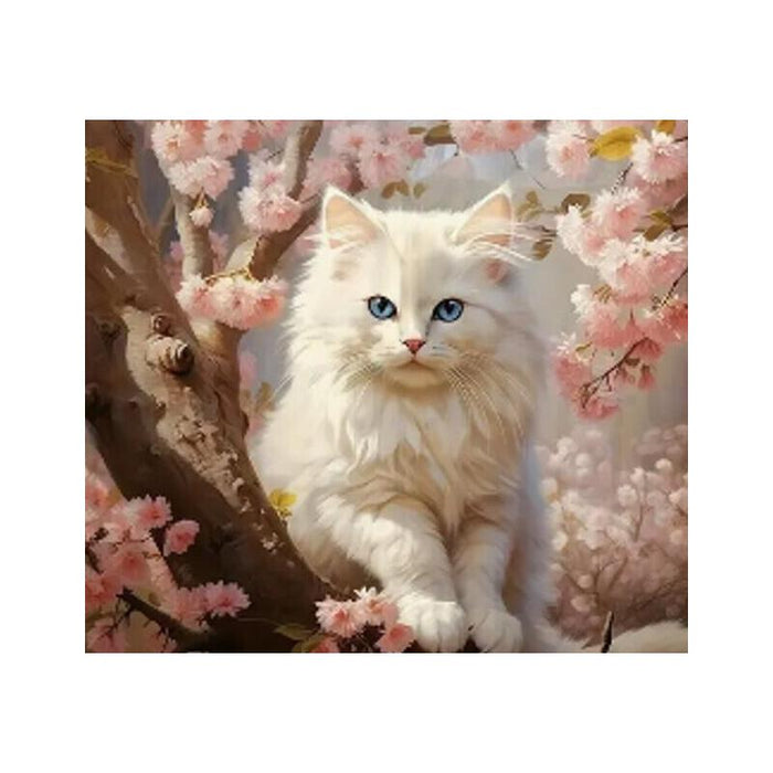 Diamentowa Mozaika - Kot W Kwiatach
