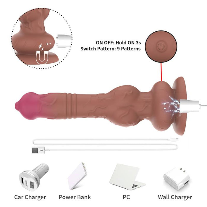 Dildo Con Vibración Y Movimiento Thrusting