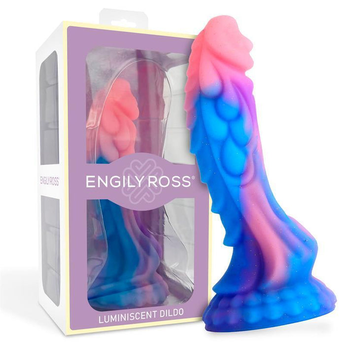 Dildo Dragón Brilla En La Oscuridad Silicona Líquida 18 Cm