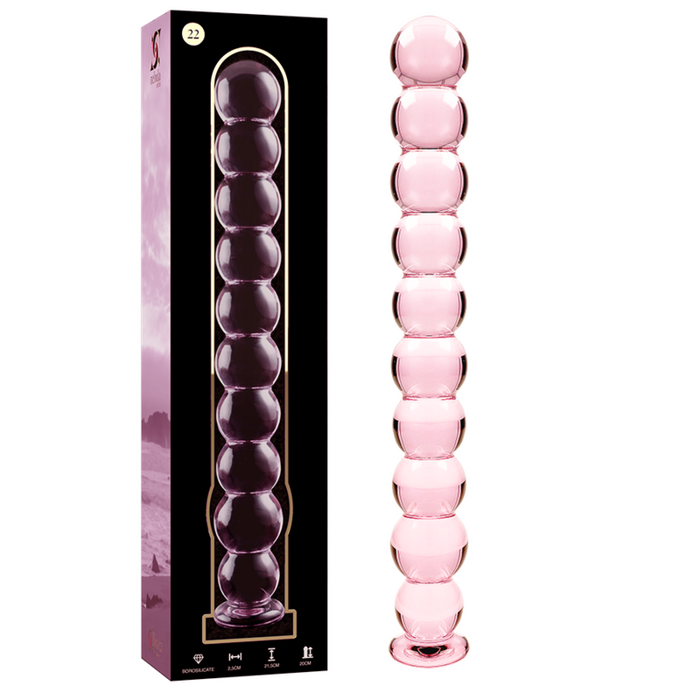 Dildo  Nebula Series By Ibiza  Modelo 22 Cristal Borosilicato 21.5 X 2.5 Cm Rosa