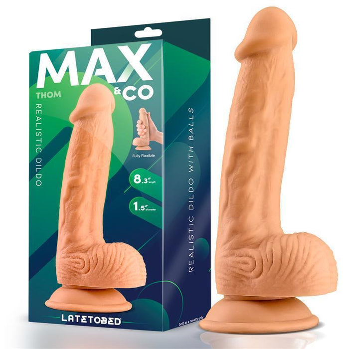 Dildo Realista Con Testículos Natural Thom  8.3