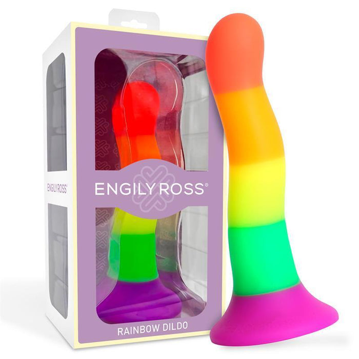 Dildo Silicona Líquida Color Arcoiris 18 Cm