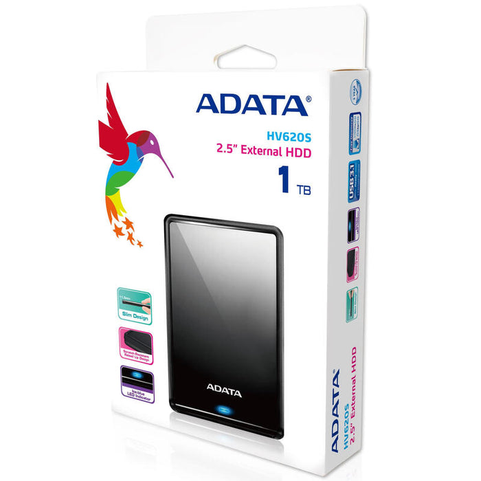 Disco Externo Hdd Adata Hv620s 1 Tb (Portatil) 2.5" Usb 3.1 Negro