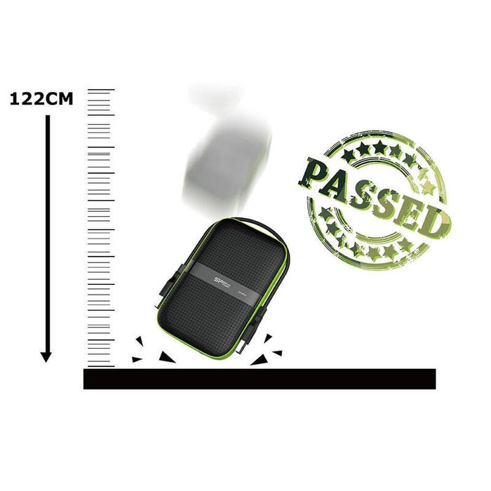 Disco Externo Hdd Silicon Power Armor A60 5000 Gb Negro, Verde