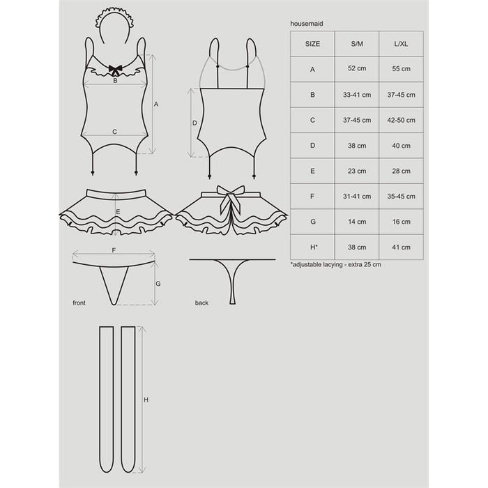 Disfraz De Sirvienta 5 Piezas Talla (Interno):S/M