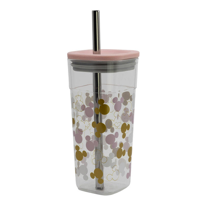 Disney - Vaso - Acrilico Cube Con Pajita 540 Ml Mickey