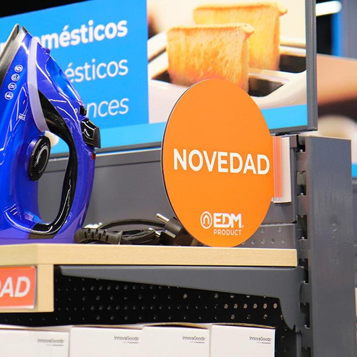Display Promoción Módulo Castellano "Novedad" Edm Ø 20cm. Contiene Soporte Adhesivo 02942.