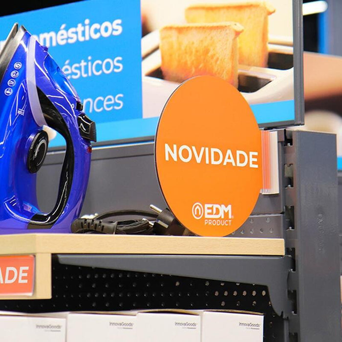 Display Promoción Módulo Portugués "Novedad" Edm Ø 20cm. Contiene Soporte Adhesivo 02942.