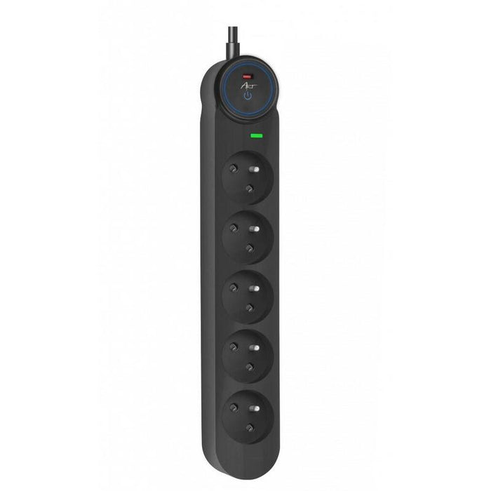 Dispositivo Zabezpieczenie Przeciw Przepieciowe Spd/Przeciazeniowe F2115 Con Interruptor 5tomas-16a-Negro-5m-3x1,5mm2