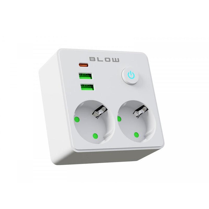 Distribuidor R-20 Pr 2-Tomas + 2usb + Usb-C Blanco