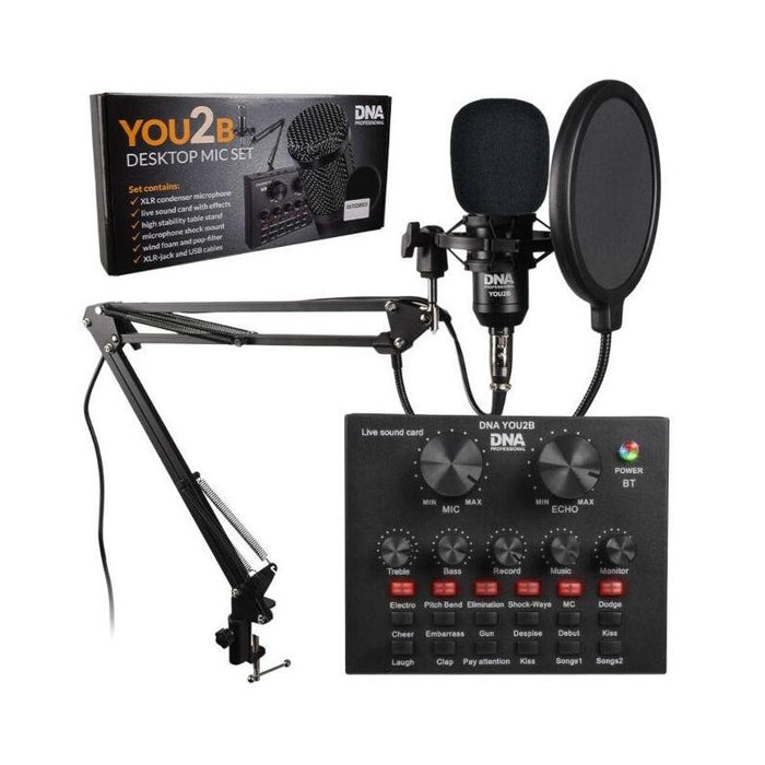 Dna You2b - Kit Para Podcasts (Micrófono, Interfaz De Audio, Trípode)