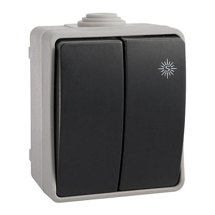 Doble Conmutador / Interruptor Estanco 10ax 250v~. Ip54 Solera