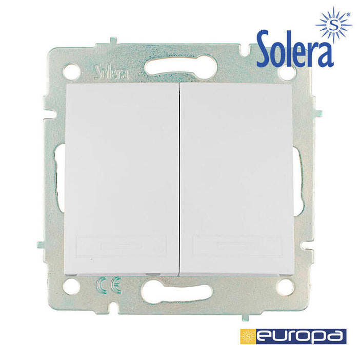 Doble Conmutador/Interruptor 10ax 250v Serie Europa Solera Erp12qc