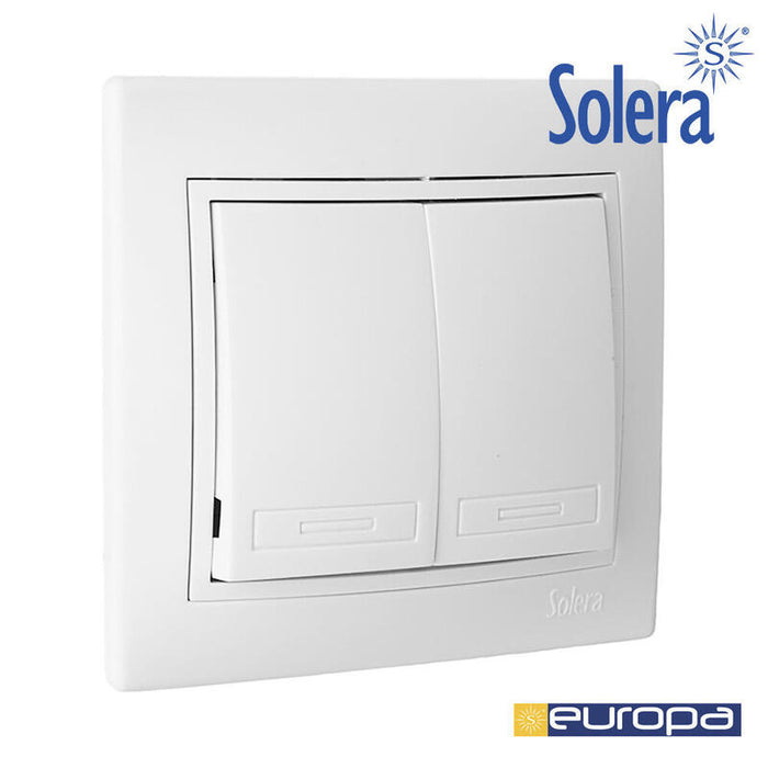 Doble Conmutador/Interruptor 10ax 250v Serie Europa Solera Erp12u