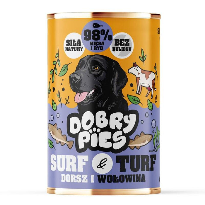 Dobry Pies Surf&Turf Dorsz I Wolowina Mokra Karma Para Perro 400g