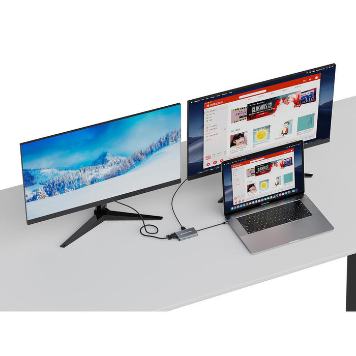 Dock Usb-C 7in1 Conceptronic Hdmi Vga Usb 3.0 Lan Gigabit  Usb-C Carga 100w