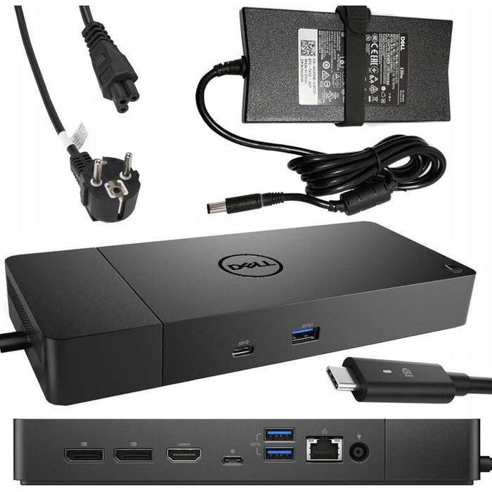 Docking Station Reacondicionado Dell Wd19  180w Negro 3 Usb-C 2 Dp 1 Hdmi 3 Usb 3.0 Rj45 Thunderbolt 3.0 Con Cargador 180w  K20a K20a001