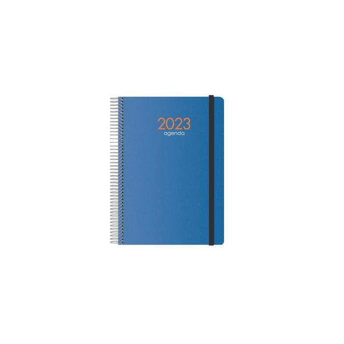 Dohe Agenda Anual Syncro Espiral Dia Pagina 15x21 Cm Azul Castellano 2023