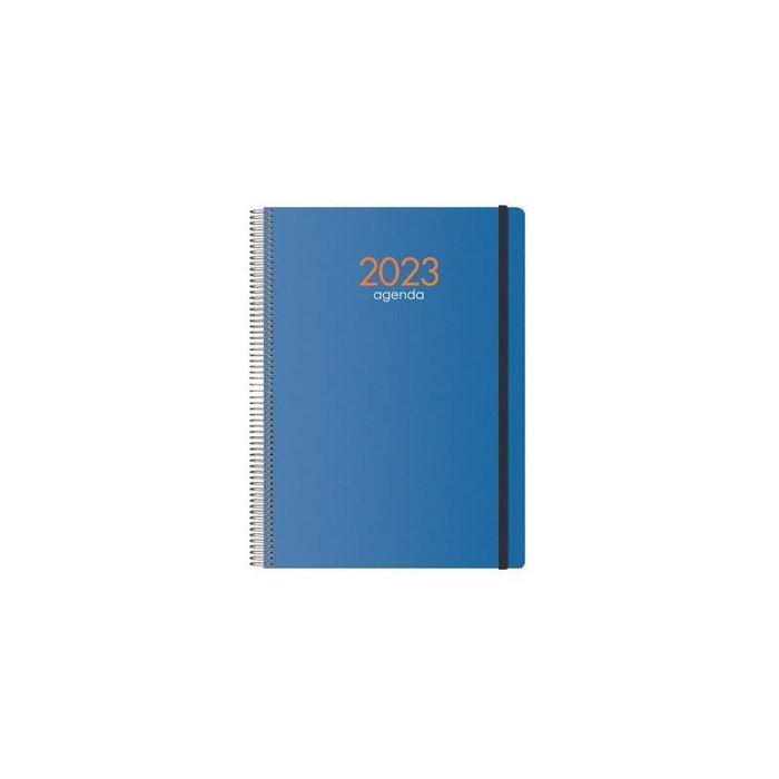 Dohe Agenda Anual Syncro Espiral Dia Pagina 21x29 Cm Azul Castellano 2023
