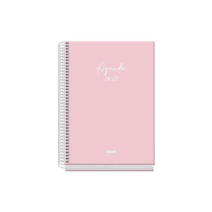 Dohe Agenda Escolar Basic Serenity A5 Espiral Dp Cartón Forrado Rosa 2026-2027