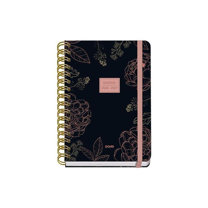Dohe Agenda Escolar Premium A5 Espiral Doble Dp Cartón Forrado Mod. Noir 2026-2027