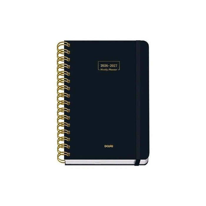 Dohe Agenda Escolar Premium A5 Espiral Doble Dp Cartón Forrado Negro 2026-2027