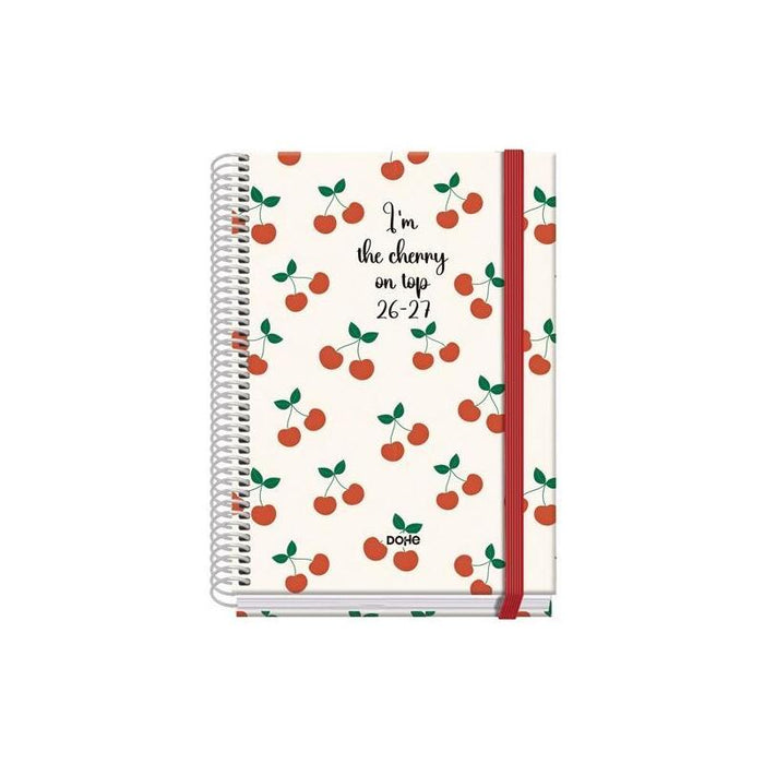 Dohe Agenda Escolar Prime A5 Espiral Sv Cartón Forrado Mod. Cerezas 2026-2027