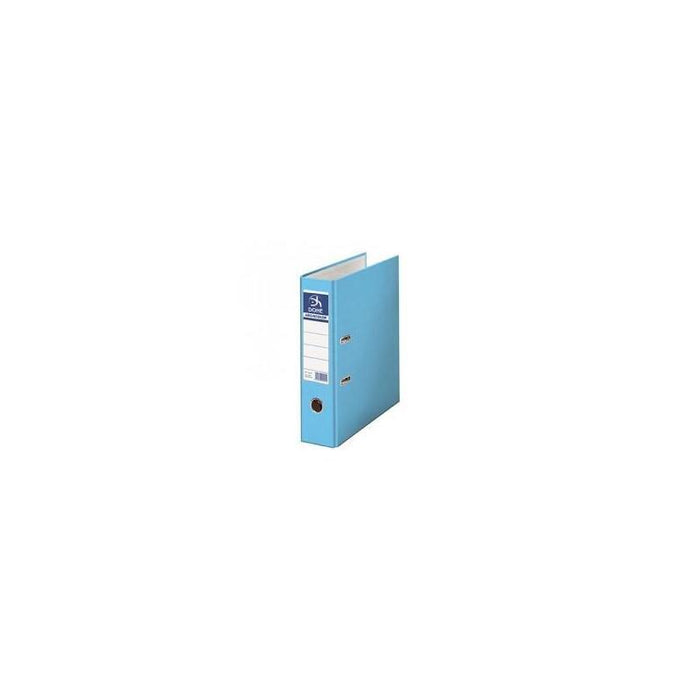 Dohe Archivador Cartón Rigido Forrado Pp Palanca Folio Lomo Ancho Rado Azul Claro -12u-