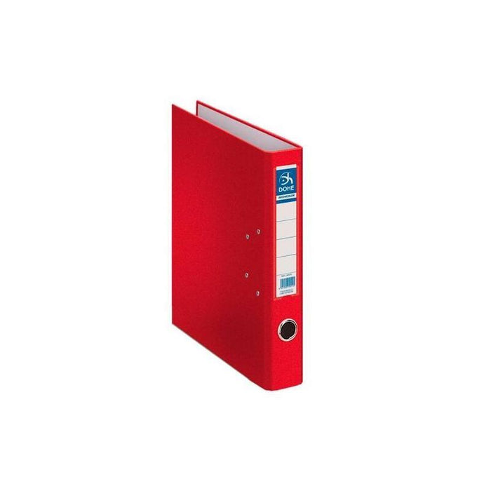 Dohe Archivador Palanca A4 Lomo Estrecho Rado Rojo