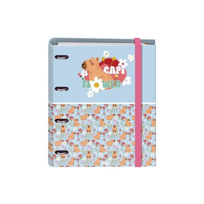 Dohe Capi Flower Carpeta Con 4 Anillas De 35mm - 100 Hojas Offset De 90g - 5x5mm - 4 Separadores - Sobre Multitaladro -