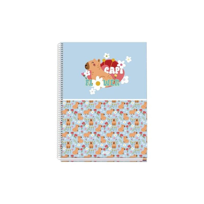 Dohe Capi Flower Cuaderno De Espiral Metalica - Formato A4 - 100 Hojas Offset De 90g - 5x5mm - Microperforadas - Banda
