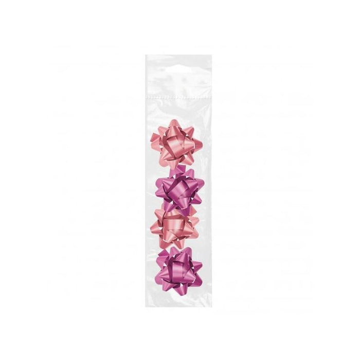 Dohe Chic Pack De 4 Lazos Para Regalo - Forma De Estrella - Tamaño 6.5cm - Rosa