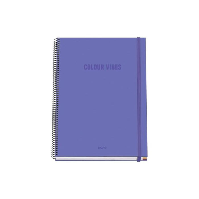Dohe Colour Vives Cuaderno Espiral A4 100 Hojas Microperforadas Cuadricula 5mm - Tapa Dura Carton Forrado - Cierre De