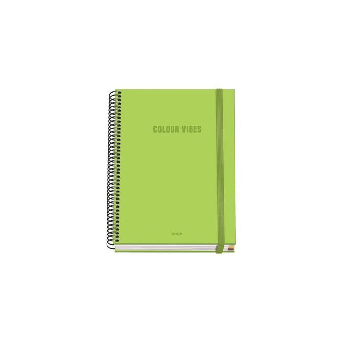 Dohe Colour Vives Cuaderno Espiral A5 100 Hojas Cuadricula 5mm - Tapa Dura Impresa A Todo Color Y Plastificada En